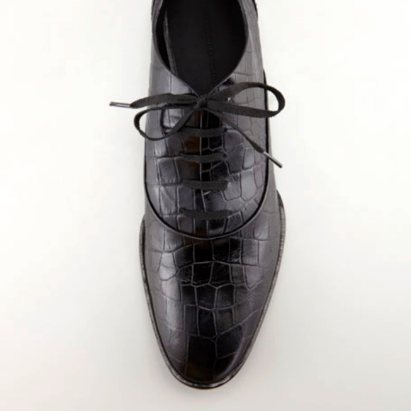 Alexander Wang Ingrid Lace Up Oxford Black Croc 36 - Picture 3 of 11